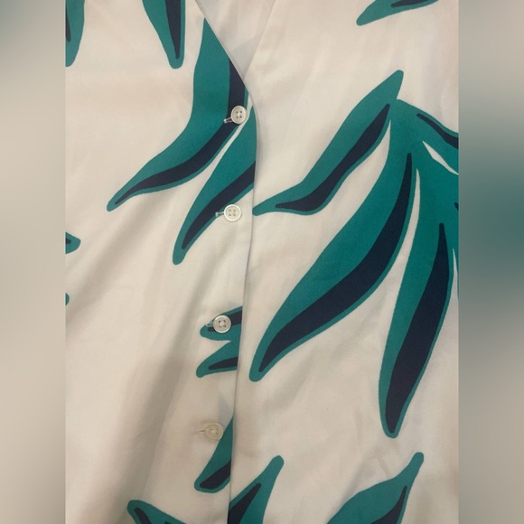 Nine West| Cream and Teal Sleeveless Dress - Picture 3 of 7